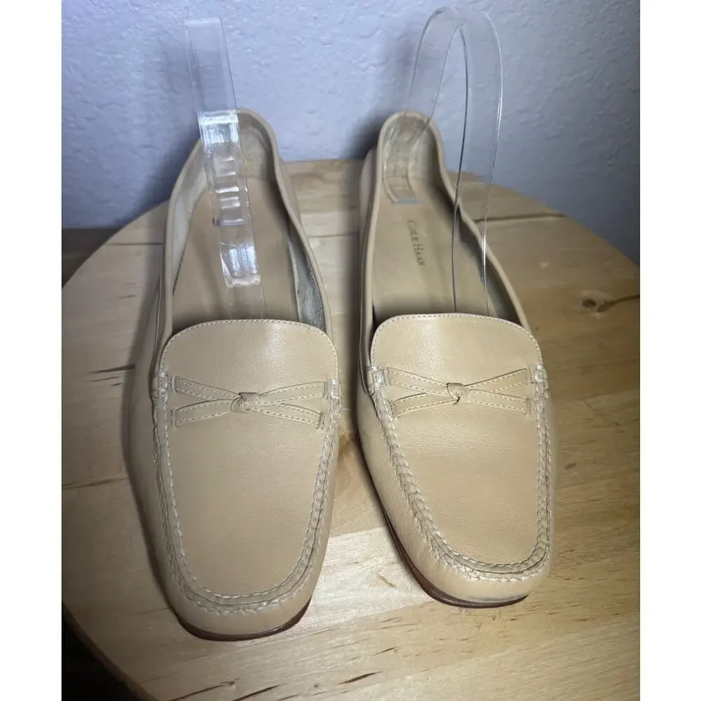 Cole Haan Women's Beige Leather Loafers size 9.5 B